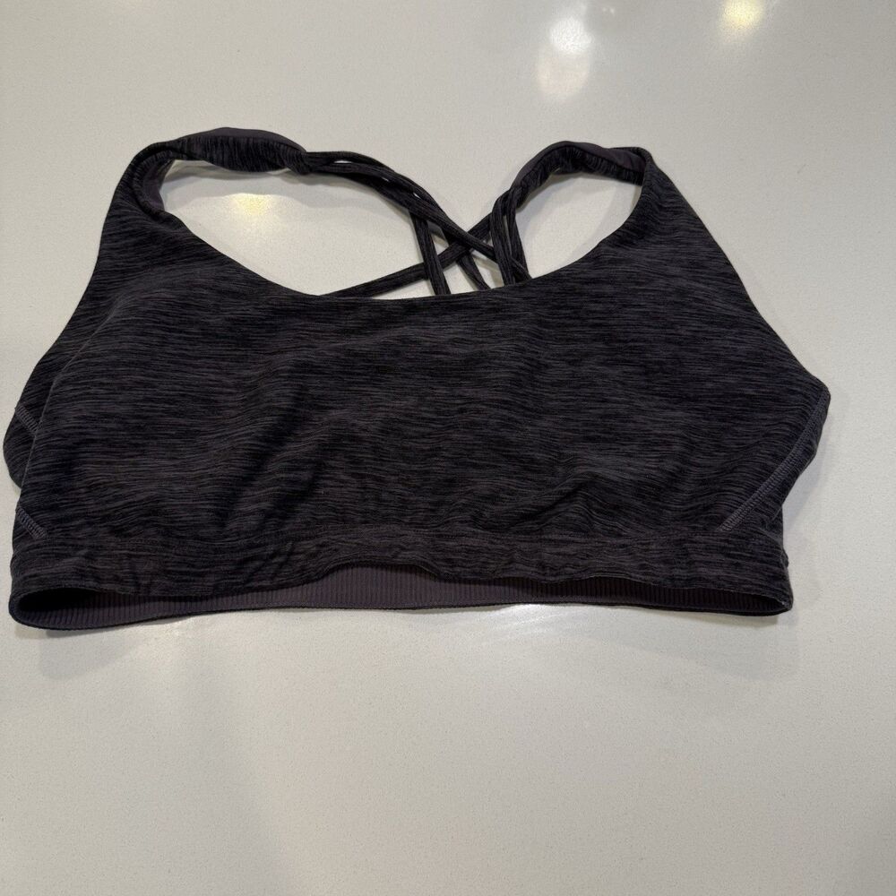 Victoria's Secret Strappy Bralette Gray Purple Wireless Criss Cross Womens XL